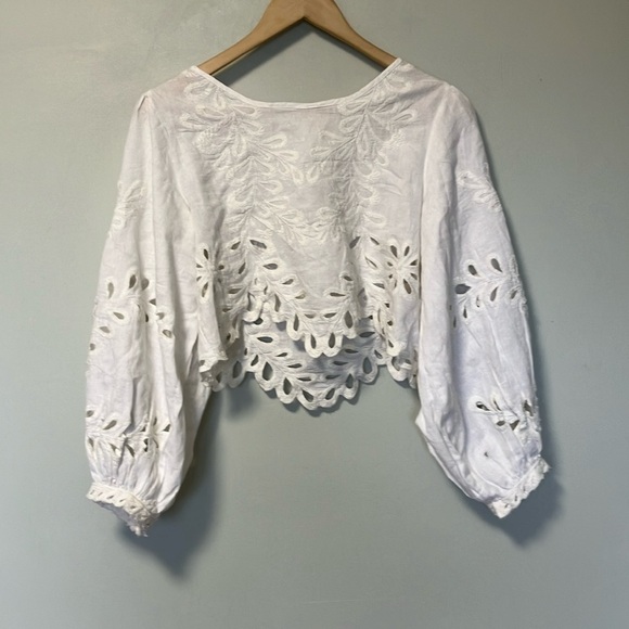 Free People Tops - Free People Oleander White Eyelet Crop Top